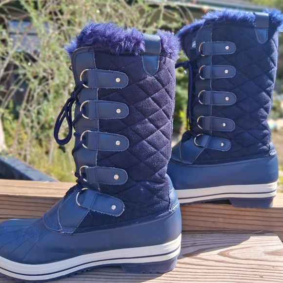 Polar Winter Pac Boots. Lace-Up, Dark Blue Ladies size 10, EU 41 - Picture 3 of 9